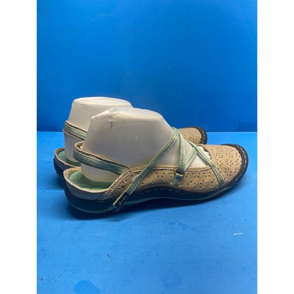 J-41 Women's Shoes Adventure All Terra Terrain Strappy Sport 9 Beige Turquoise - Picture 6 of 13